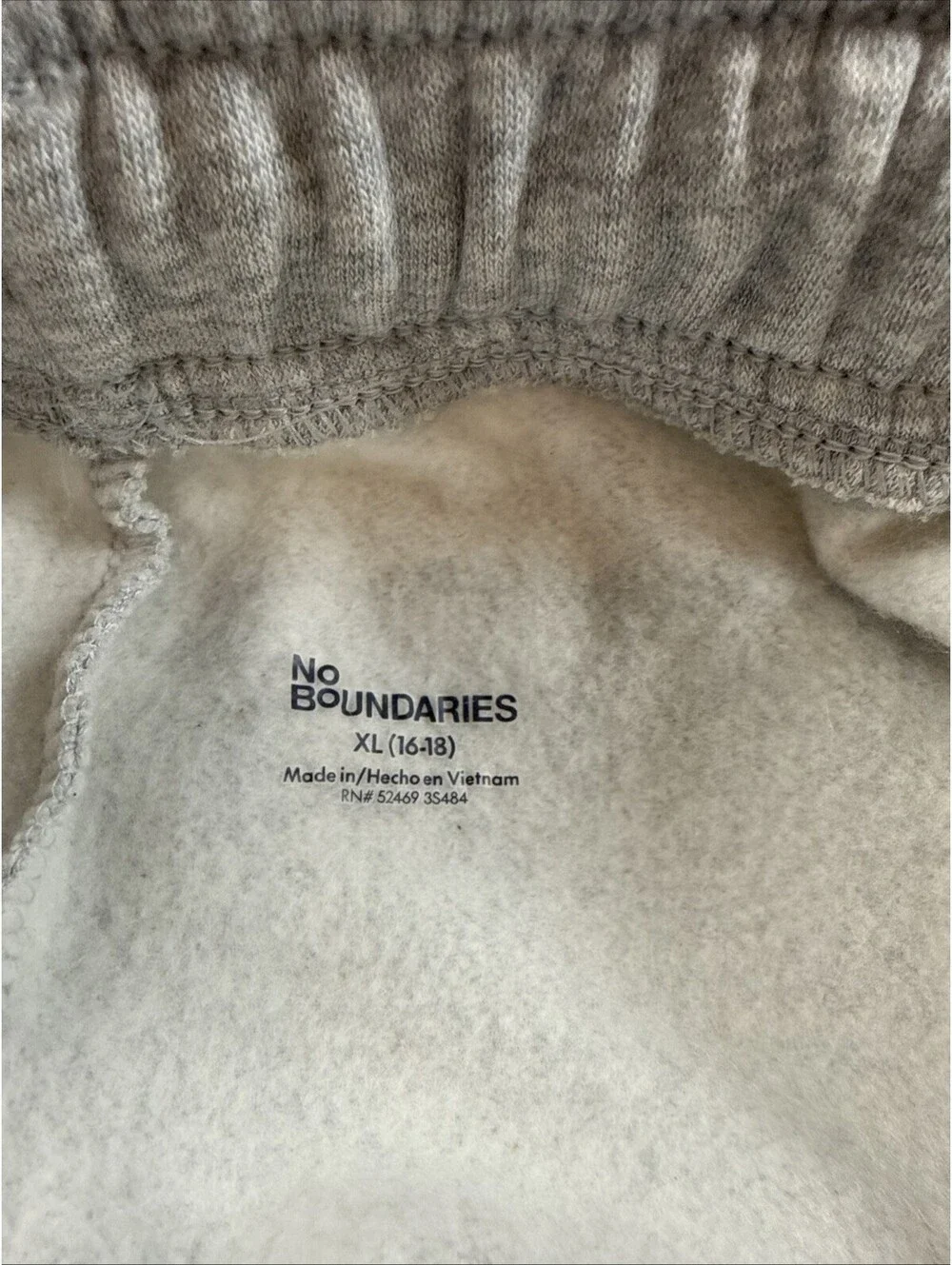 No Boundaries Women’s Gray Fleece Cargo Street Ware Size XL 16-18 Pre Owned